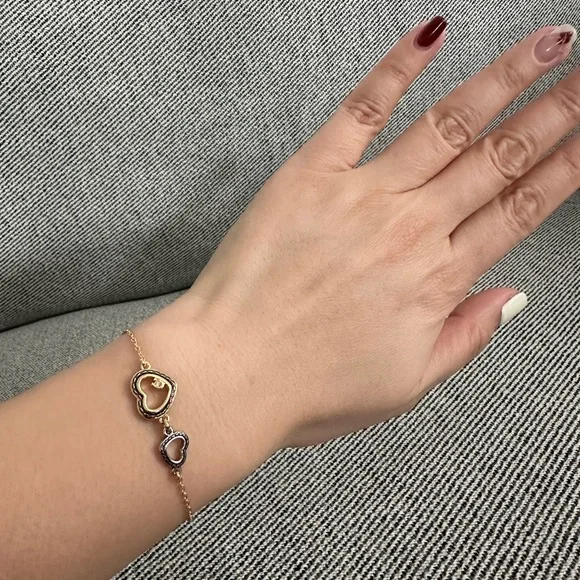 NWT Coach Double Stitched Hearts Slider Bracelet CBB40 - Picture 5 of 6